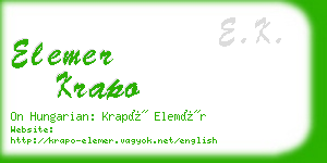 elemer krapo business card